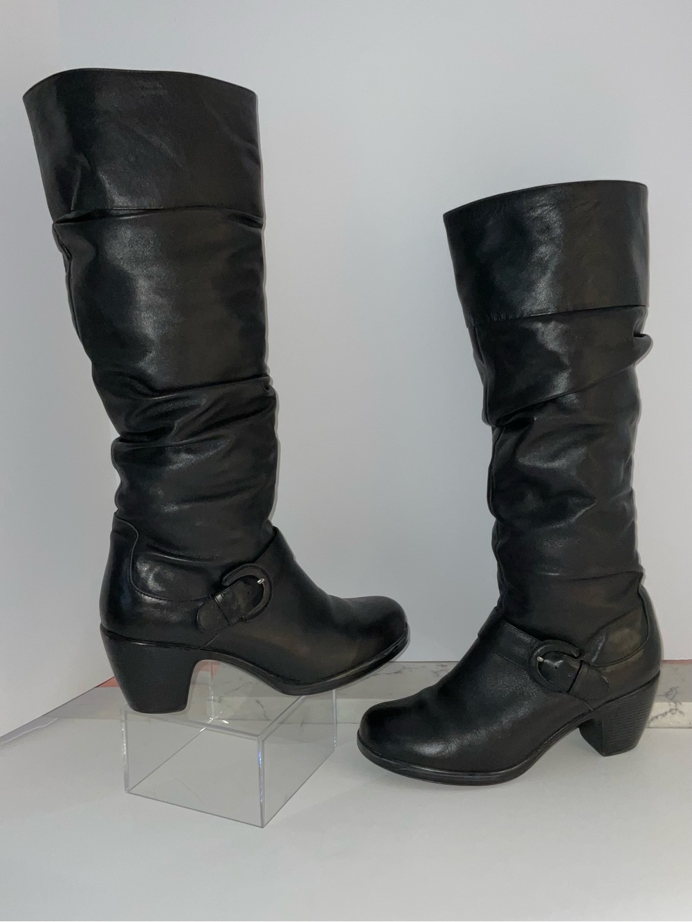 Dansko Classic Black Tall Leather Slouch Knee-High Boots Size 40/ 10